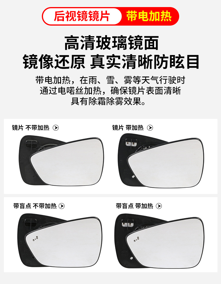 Suitable for Ford Ruiji Rearview Mirror Housing 20-24 Models Rearview Mirror Base Housing Frame Lens