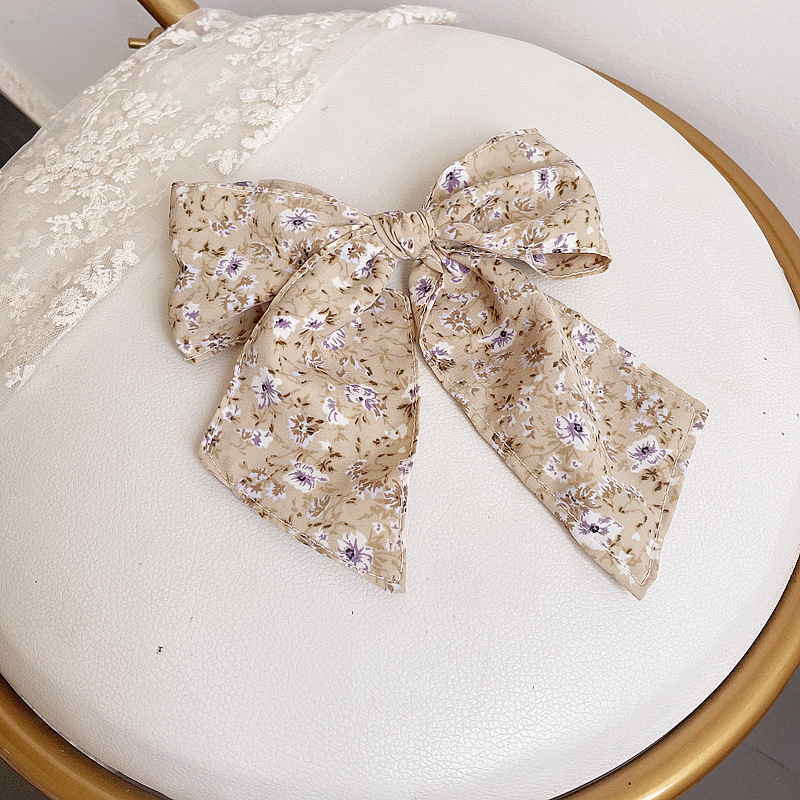 Korean Floral Ribbon Bow Steel Clip display picture 6