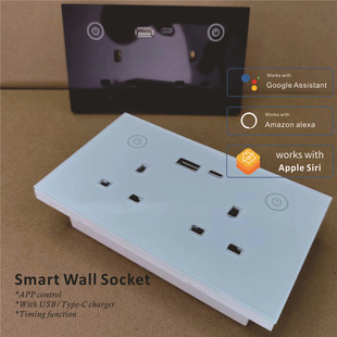 147 Dual WiFi Zigbee homekit Smart British Socket with USB TYPE-C Multi-port Socket
