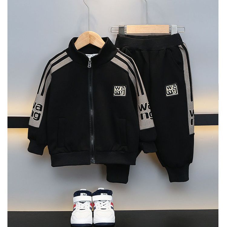 Sportovní 2023 nové chlapecké svrchní oblečení na jaro podzim, hezký a ležérní dvoudílný set pro malé_voghion.com