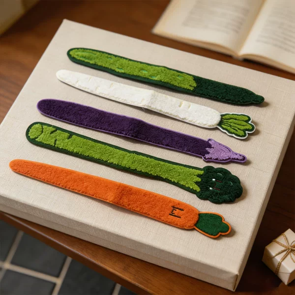 Forehead fringe magic tool, seamless bangs adhesive, fun cartoon cute vegetable girl embroidered hair accessory