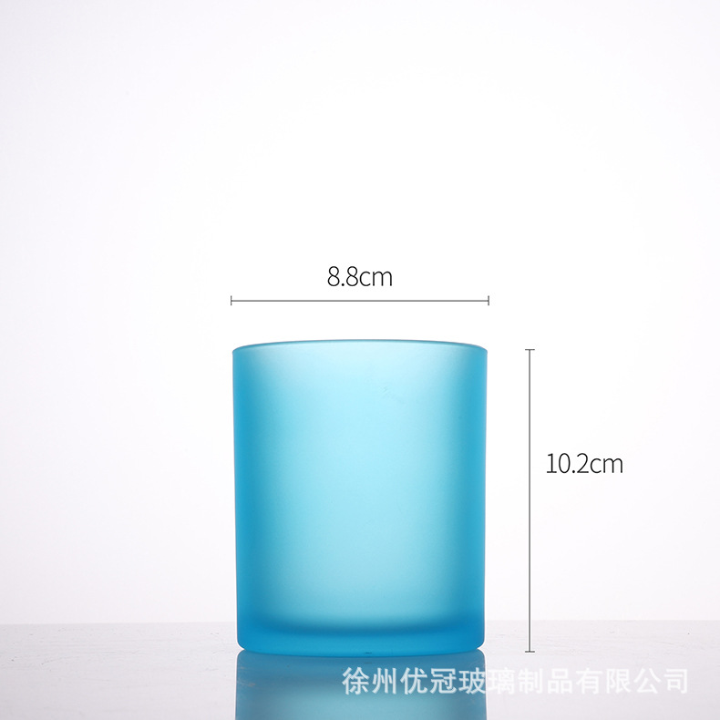 Aromaterapia colorido vela taza al por mayor helado redondo frasco de vidrio con tapa decoración del hogar candelabro adornos