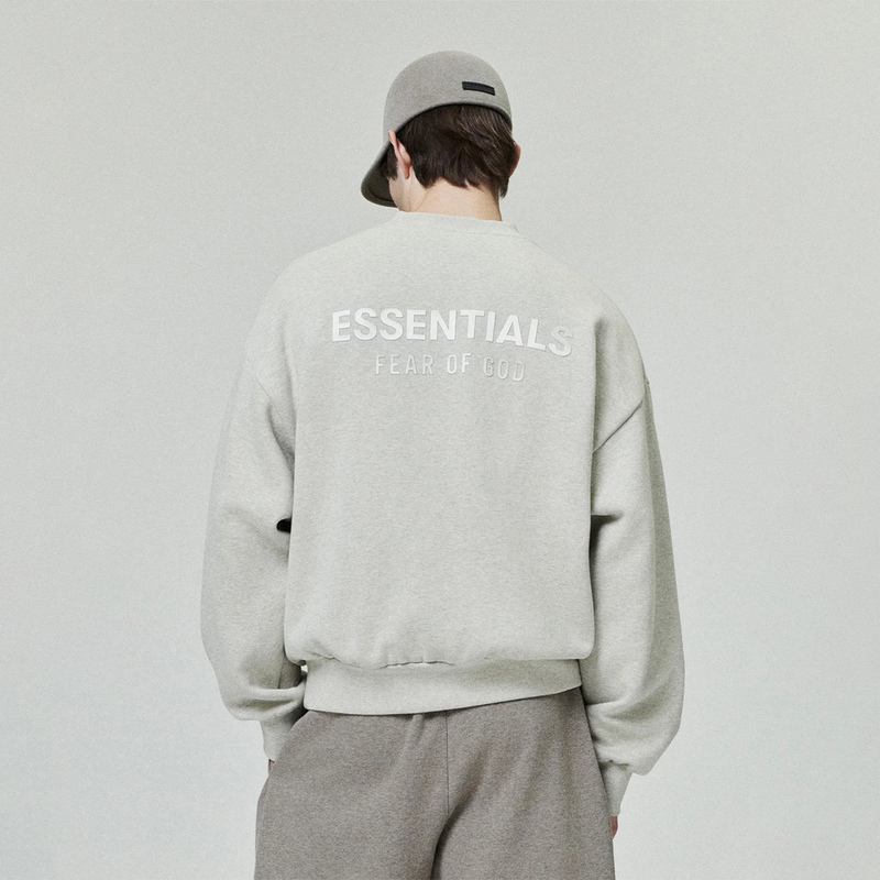 Fog Miki American Trendy Essentials Autumn and Winter Men's Gray Loose Velvet Round Neck Sweatshirt Without Hood Fog Miki American Trendy Essentials Autumn and Winter Men's Gray Loose Velvet Round Neck Sweatshirt Without Hood