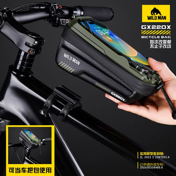 Wild Man Mountain Bike Eva Hard Shell Front Bag with Quick-Release Bracket for Top Tube Cycling Bag Cross-Border