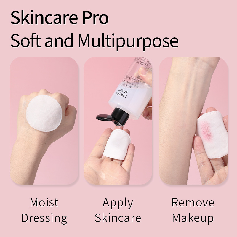 LMLTOP grueso algodón redondo 150 piezas de doble cara prensado punto de prensado húmedo desmaquillaje algodón redondo suministro internacional exclusivo