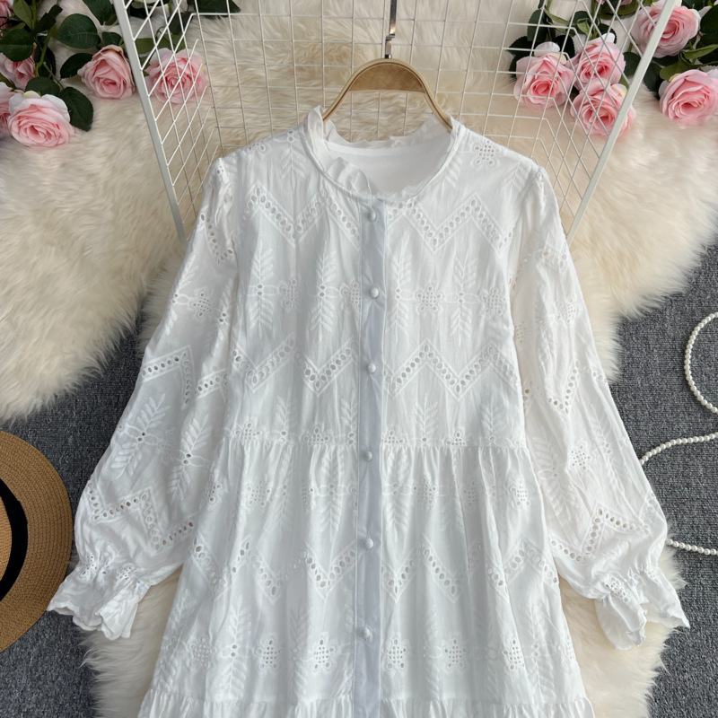 F6893 840K VÁY ĐẦM LIỀN THÂN NỮ SHETDT DÀI TAY MÙA HÈ THỜI TRANG NỮ REN G03 SẢN PHẨM MỚI