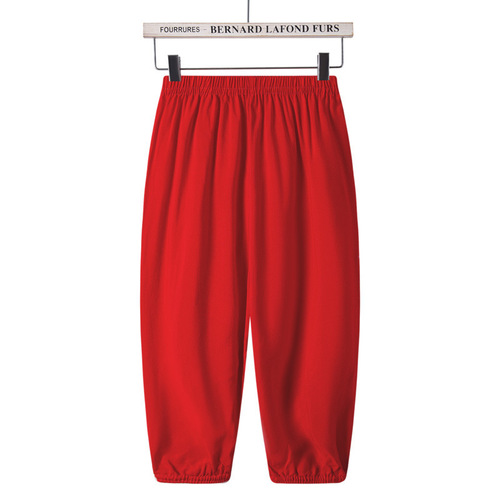 Summer children's anti-mosquito pants, bloomers for boys and girls, thin solid color home pants for babies, Korean style, stylish children's pants for outer wear