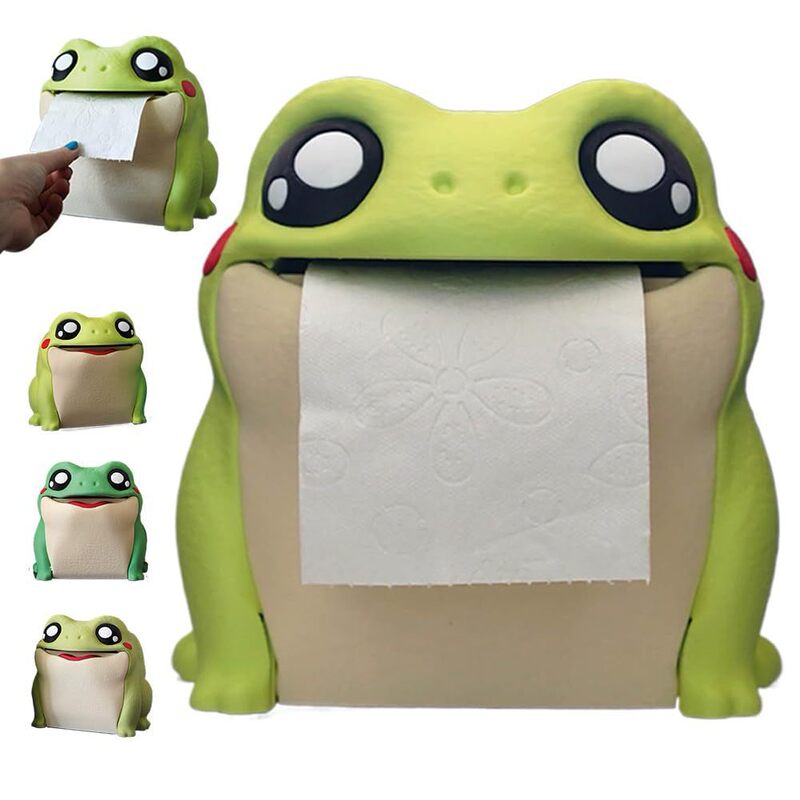 Frodrick the Frog Toilet Paper Dispenser Frog Flip Belly Towel Roll Holder