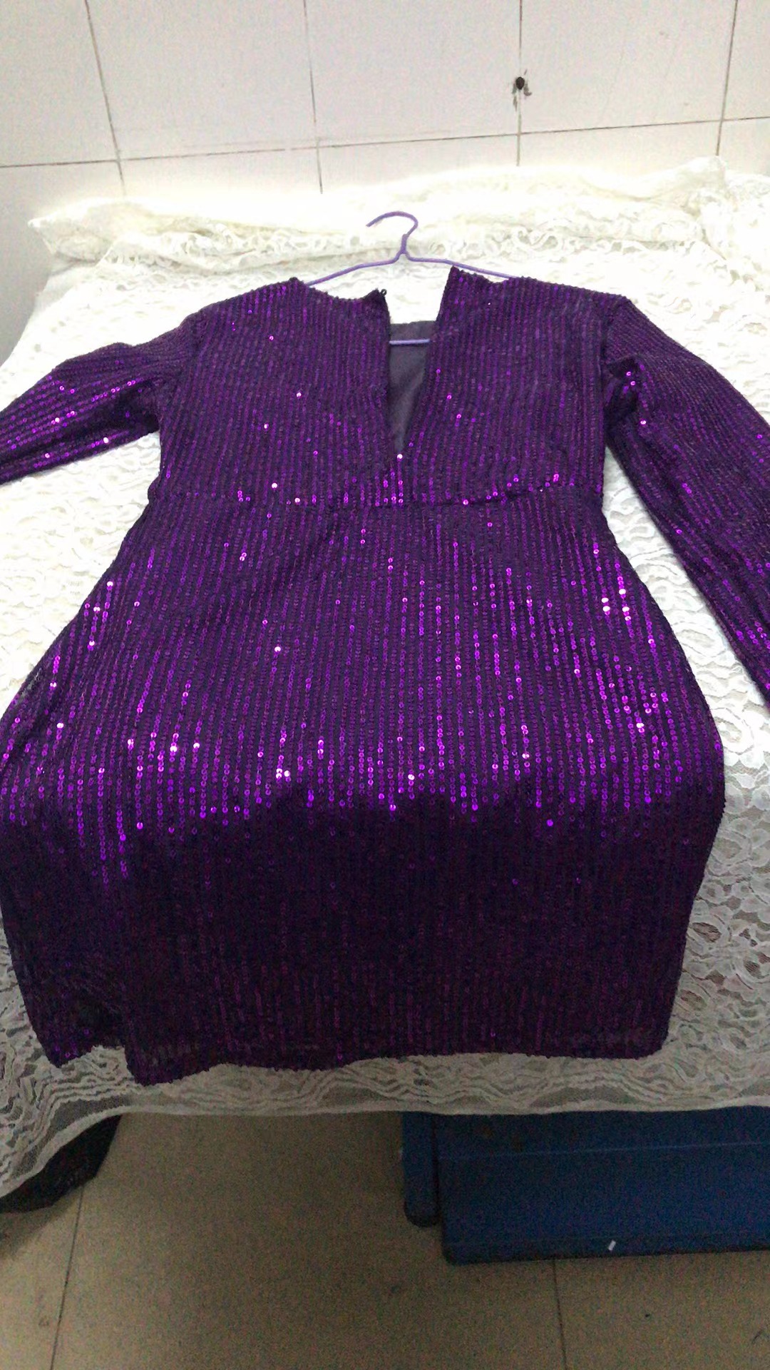 Women's Evening Dress Slim Fit Sequin Long Sleeve Backless Gold_voghion.com