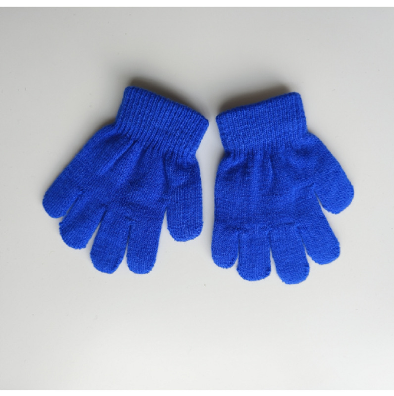 El lugar del fabricante puede agregar un logotipo para tejer color sólido otoño e invierno para niños, jacquard mágico cálido, guantes de pesca de ciclismo engrosados