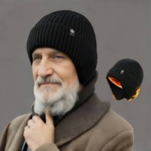 中老年人帽子男士冬季保暖护耳老人男冬天爸爸爷爷针织毛线帽防风