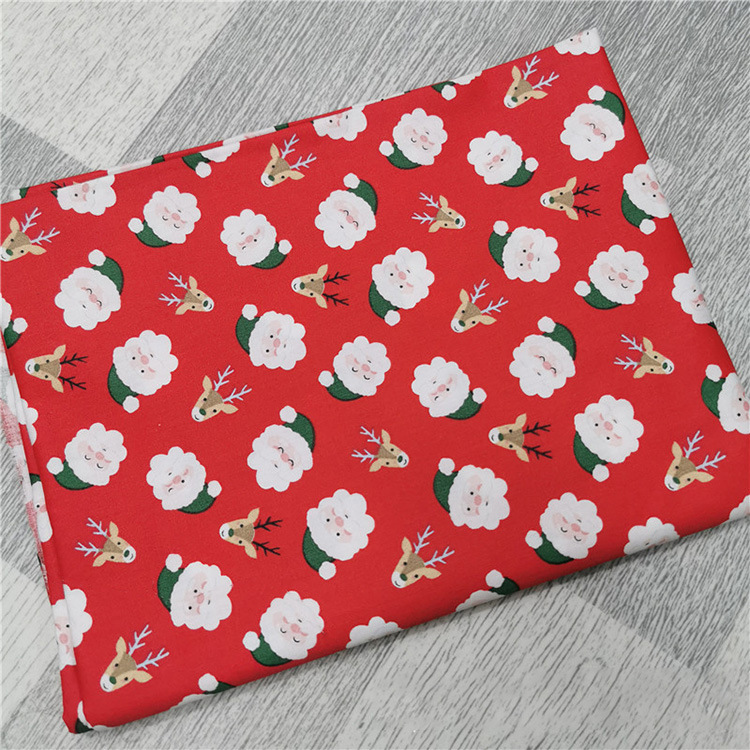 Bajo MOQ tejido impresión activa 100% algodón Twill tela de Navidad