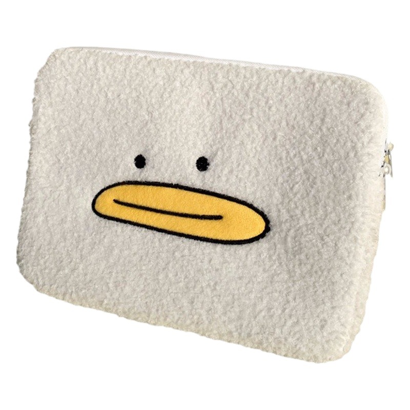 South Korea ins plush embroidered yellow mouth duck ipad tablet bag 11/13/15-inch laptop storage