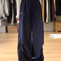 美式工装裤男女夏季2025新款宽松直筒休闲速干小个子刺绣阔腿裤子