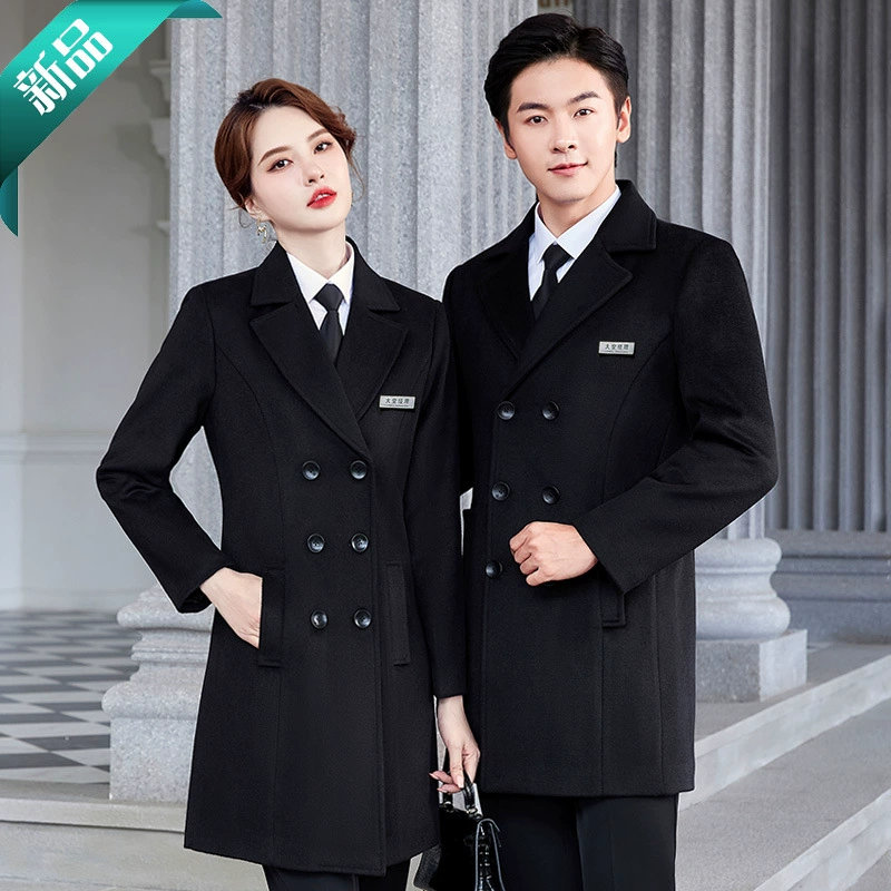 Профессиональное шерстяное пальто зимы женщин пальто длинное свойство гостиницы ювелирных изделий банка отдела продаж магазина