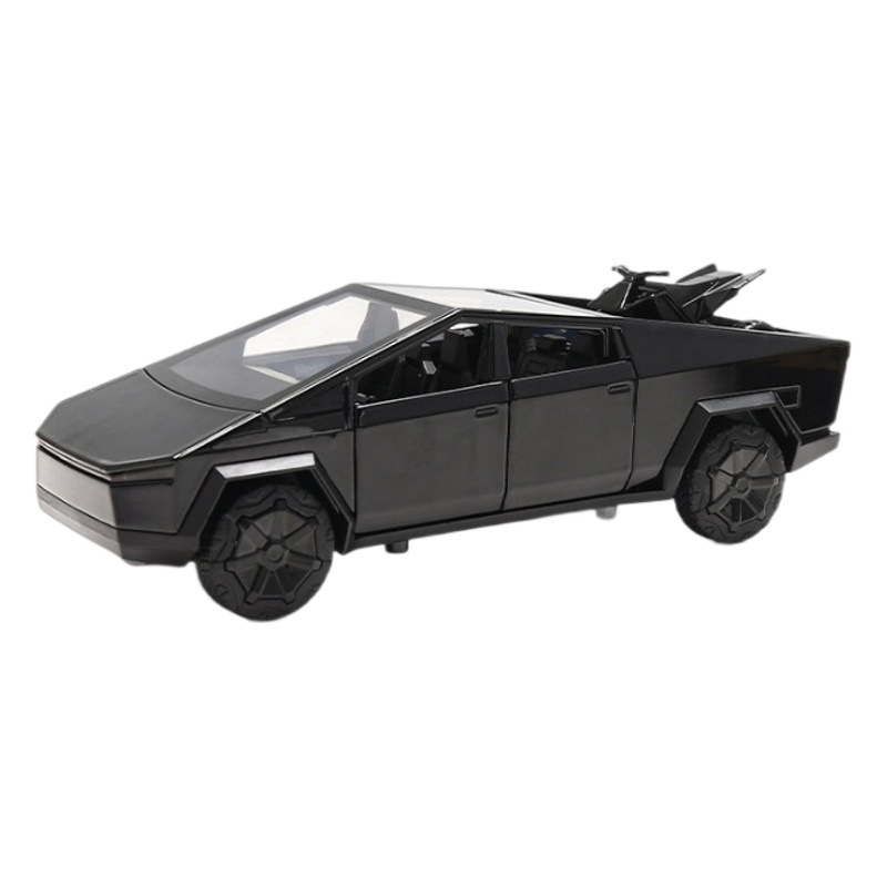 Modelo de coche de aleación XLG 1 a 28 Tesla Pickup Vehículo todoterreno Retiro Sonido y luz Juguete Modelo de coche Decoración Colección