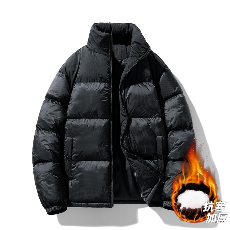 跨境定制棉衣男款冬季新款休闲潮流加厚棉服连帽拼接面包服外套男|undefined