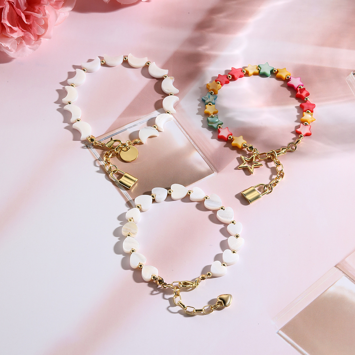 Shell Beaded Bracelet Colourful Seaside Summer Jewellery_voghion.com