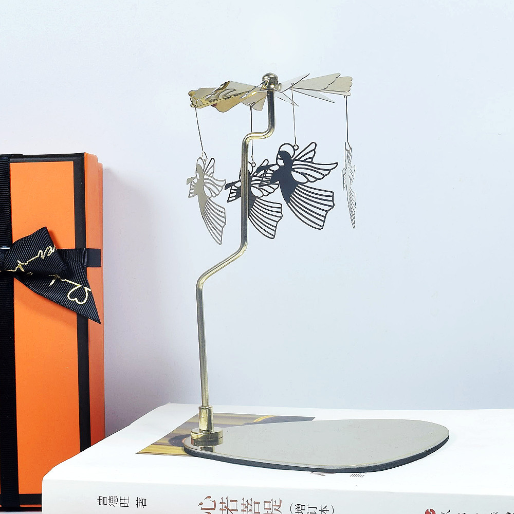 Amazon ins doles Acero inoxidable triángulo redondo bandeja giratoria candelabro aromaterapia vela linterna romántica