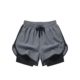American Fitness Sports Shorts Men's Running Pants Lined with Fake Two-piece Training Anti-walking Three-point Basketball Casual Shorts