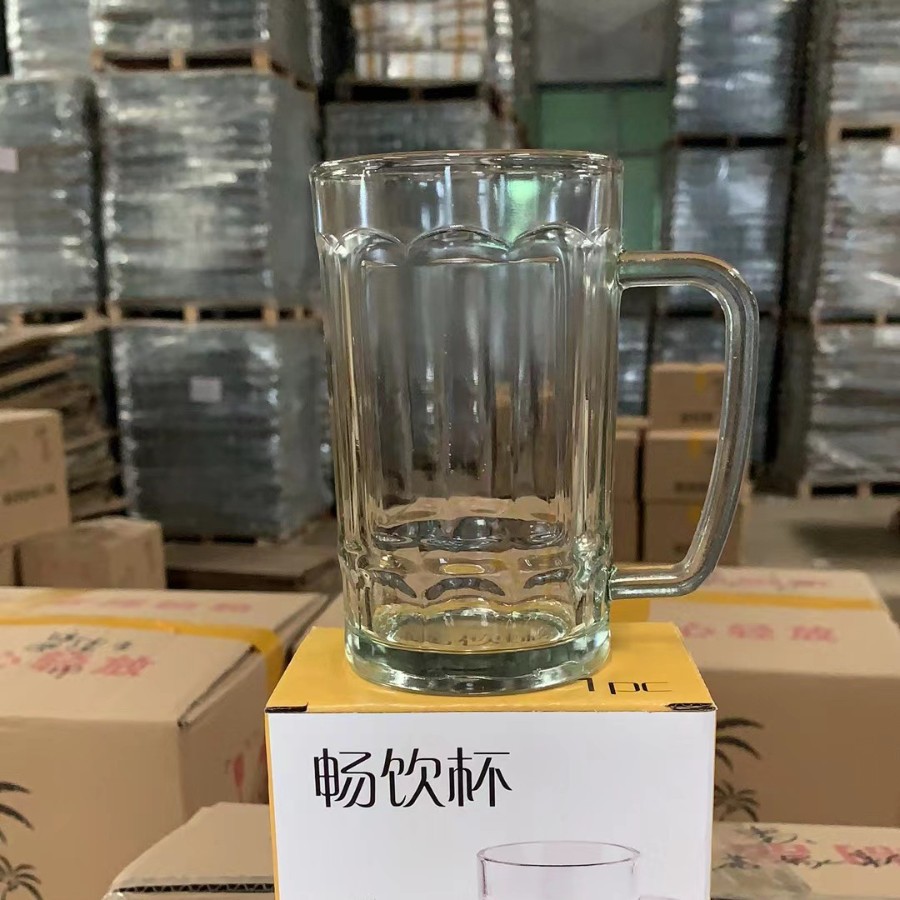 Taza de cerveza Vaso de vidrio grueso Vaso de jugo de vidrio para el hogar de gran capacidad Regalo al por mayor Vaso de cerveza Vaso de agua