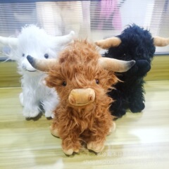 国境を越えた人気シミュレーションhighland cowスコットランド高地牛ぬいぐるみネット赤長毛牛人形