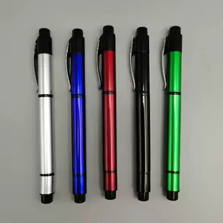 商务双头荧光笔小单定制logo广告圆珠笔两头插套笔记本配套笔