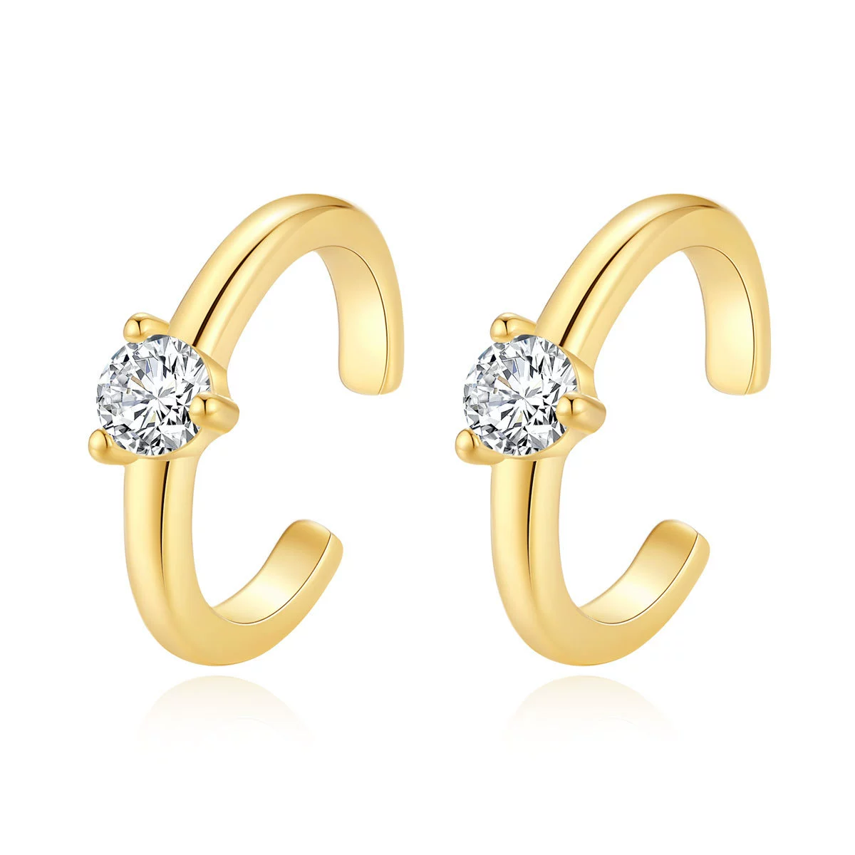 Sophisticated universal ear clips, European style, 925 silver, simple, elegant design