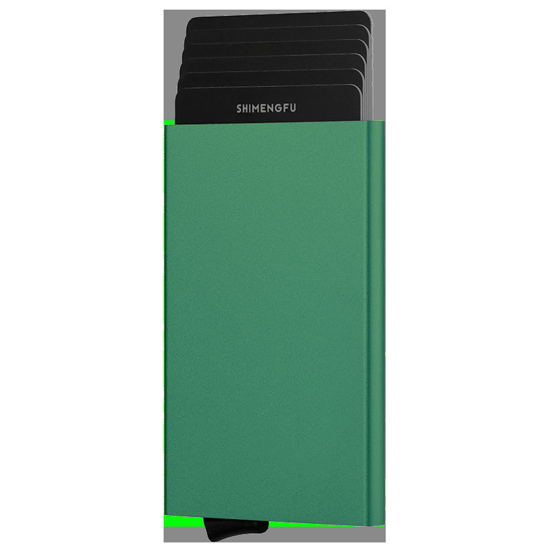 Tarjetero RFID de aluminio antirrobo para hombres, diseño minimalista de alta calidad