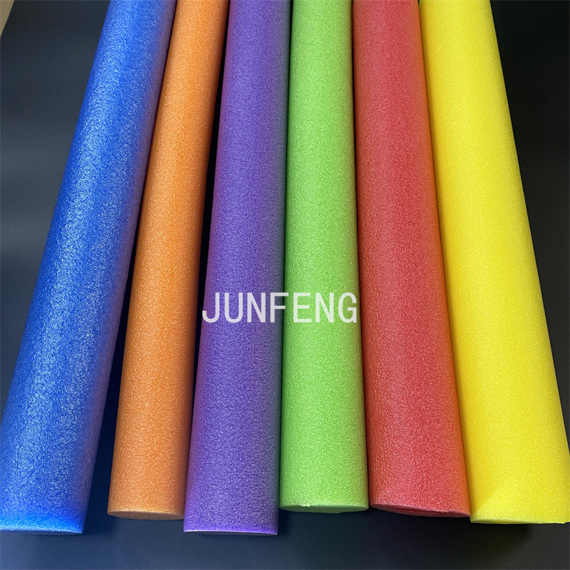 黄蓝橙绿紫红色EPE珍珠绵游泳棒直径65高密度实心泡沫墙体填充条