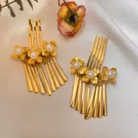 Аксессуар для волос Hanfu с кисточкой, заколка для волос в стиле Мин, древний стиль, жемчужная расческа для волос, древний костюм в стиле Тан, заколка для волос, универсальный аксессуар для повседневного платья