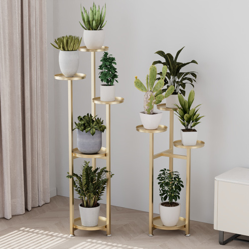 Modern simple floor-standing metal multi-layer flower stand, light luxury iron plant stand, home living room pothos flower pot stand