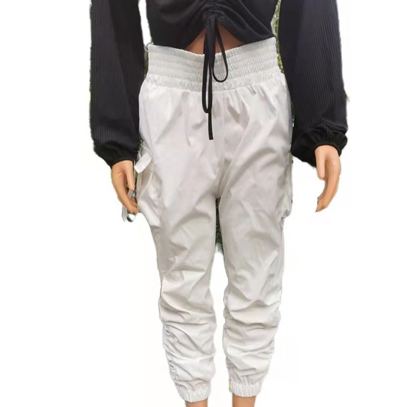 Pantalones Cargo con Cintura Alta para Mujer de Algodón para Otoño e Invierno