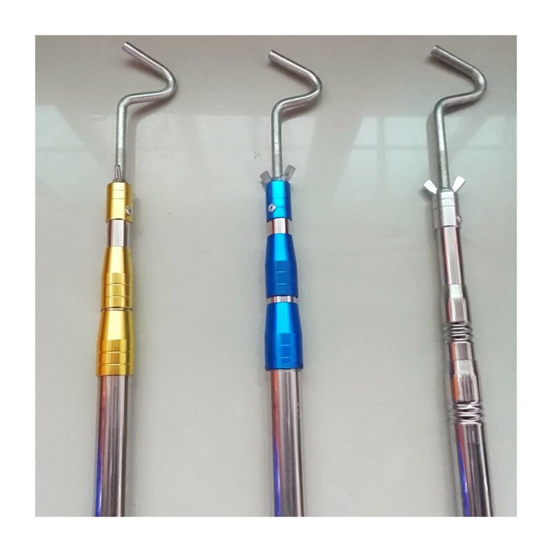 Thickened stainless steel fish cage lifting net rod shrimp cage lifting rod lifting net telescopic rod fishing gear long hook taking object telescopic rod Thickened stainless steel fish cage lifting net rod shrimp cage lifting rod lifting net telescopic rod fishing gear long hook taking object telescopic rod