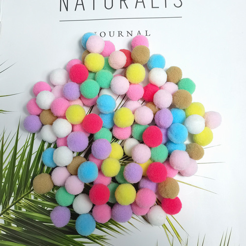 Mixed-color Pom-Pom Craft Kit: Children's Art Supplies—Elastic Pom-Poms for Clothing, Hats, and Accessories