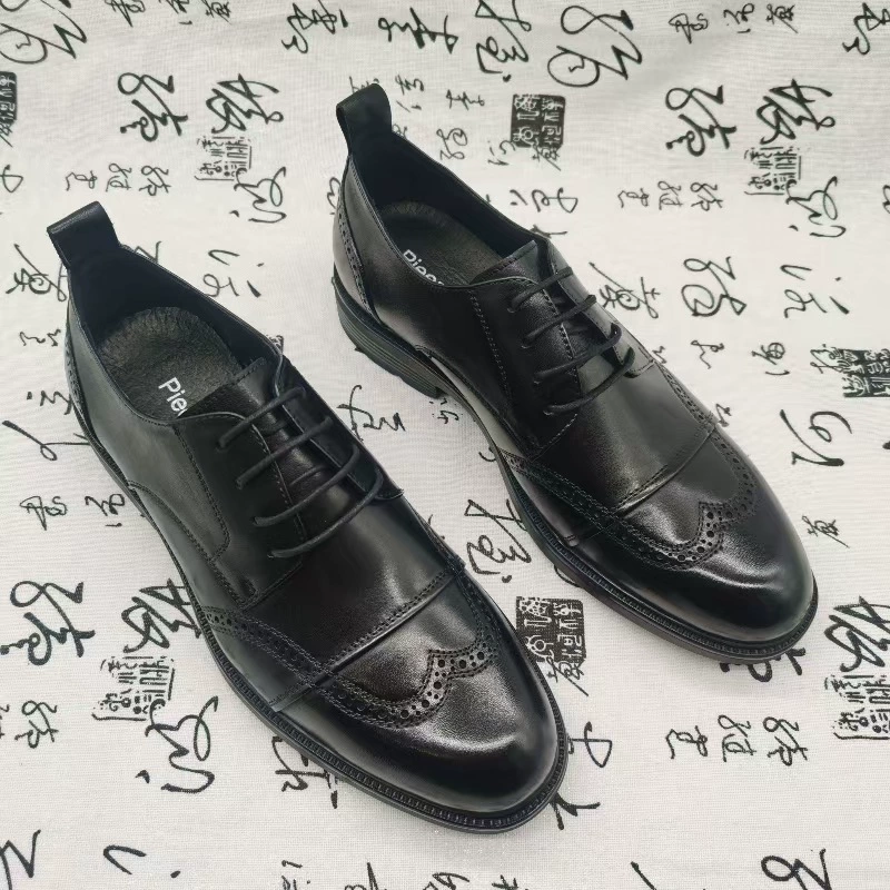 Высококачественная кожаная обувь мужской производитель новая черная обувь на шнуровке