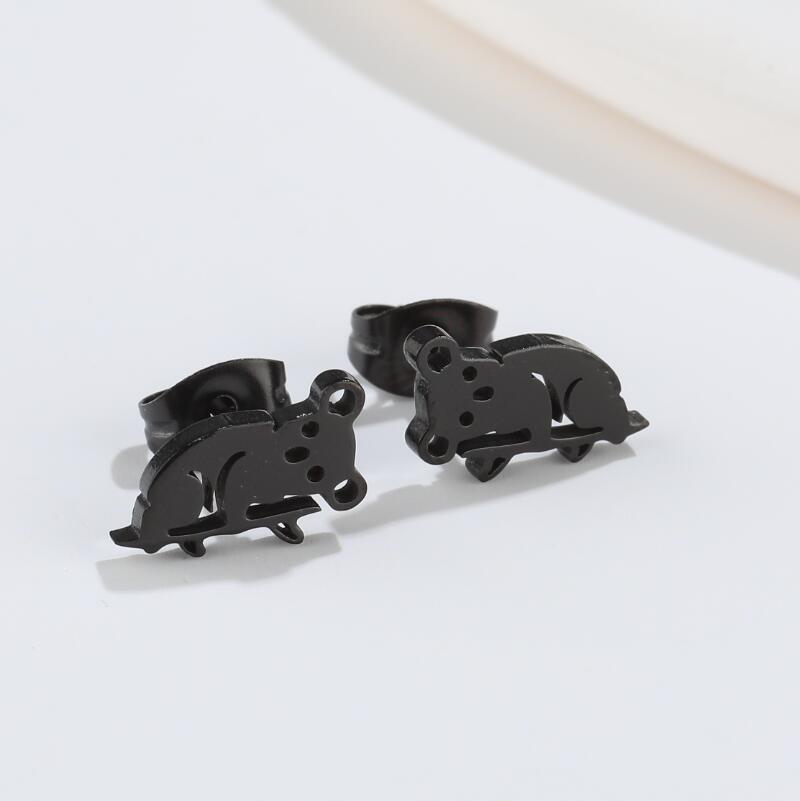 Fashion Animal Titanium Steel Ear Studs Plating No Inlaid Stainless Steel Earrings