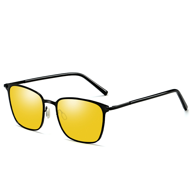 Gafas de sol polarizadas cuadradas para hombre con montura metálica, P0864 - Venta directa de fábrica - Mayorista