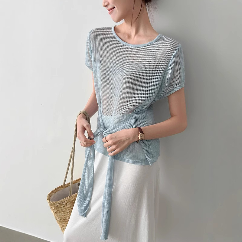 Designed Front Lace-Up Vest 2025 New Summer Korean Style Loose Slimming Thin Sleeveless Top for Women