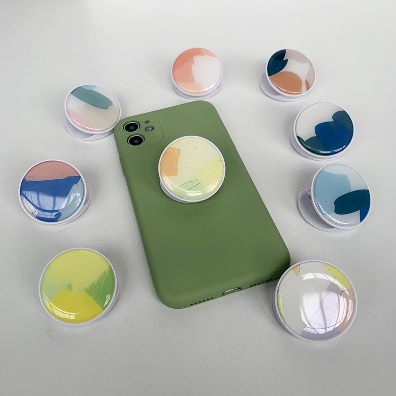 手機水晶折疊支架創意滴膠氣墊支架定制LOGO禮物懶人收納氣囊支架