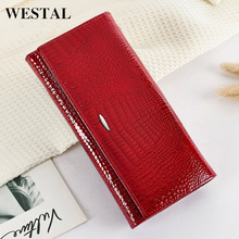 WESTAL牛皮钱包女士长款真皮2023新款钱袋跨境钱包кошелек