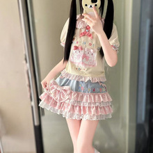 2025夏季新款女儿服小个子软妹少女可爱日系甜美软妹花边T恤甜美