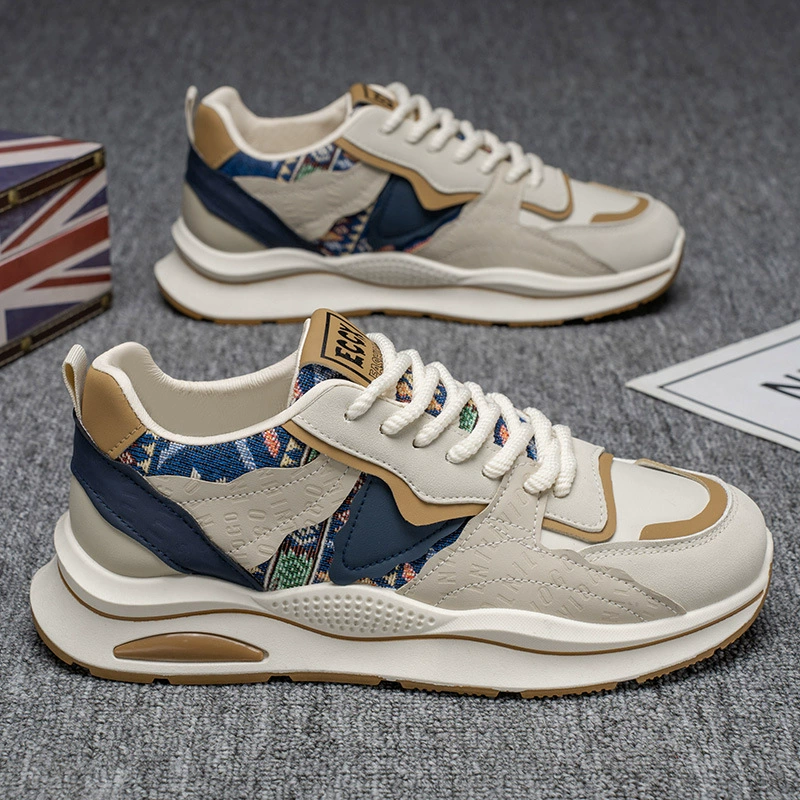 Весенняя мужская обувь 2025 новая дышащая обувь мужская мода дикие кроссовки на толстой подошве повседневная беговая обувь