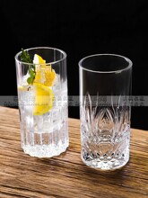 轻奢玻璃杯加厚底柯林长饮杯直身威士忌杯啤酒杯柠檬果汁水杯