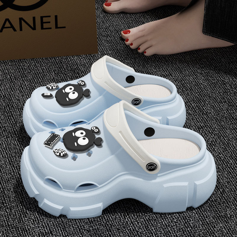 New Eva Outer Wear High-Heeled Clogs English Accessories Women's Thick-Soled Clogs Women's Summer Outer Wear Non-Slip Slippers