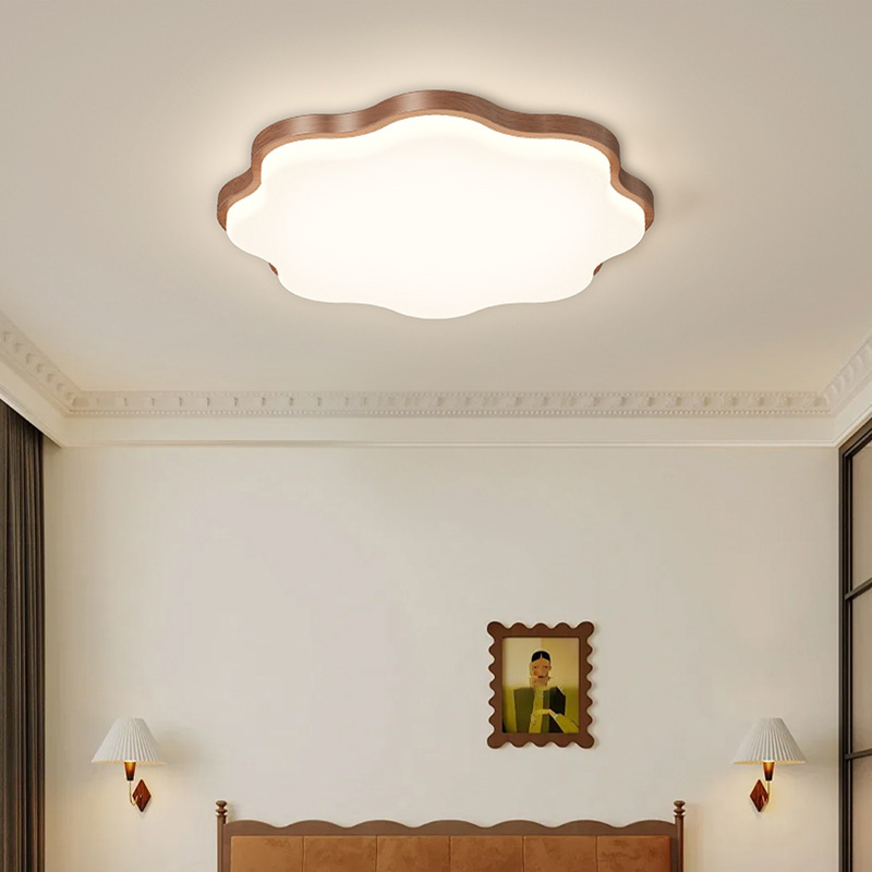Luz de techo moderna minimalista de patrón de nuez crema viento ultra delgado 2025 nuevo paquete de lámparas de combinación de casa