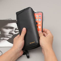 Foreign trade wallet business casual multi-card slot clutch large space men's medium and long portable zipper bag
