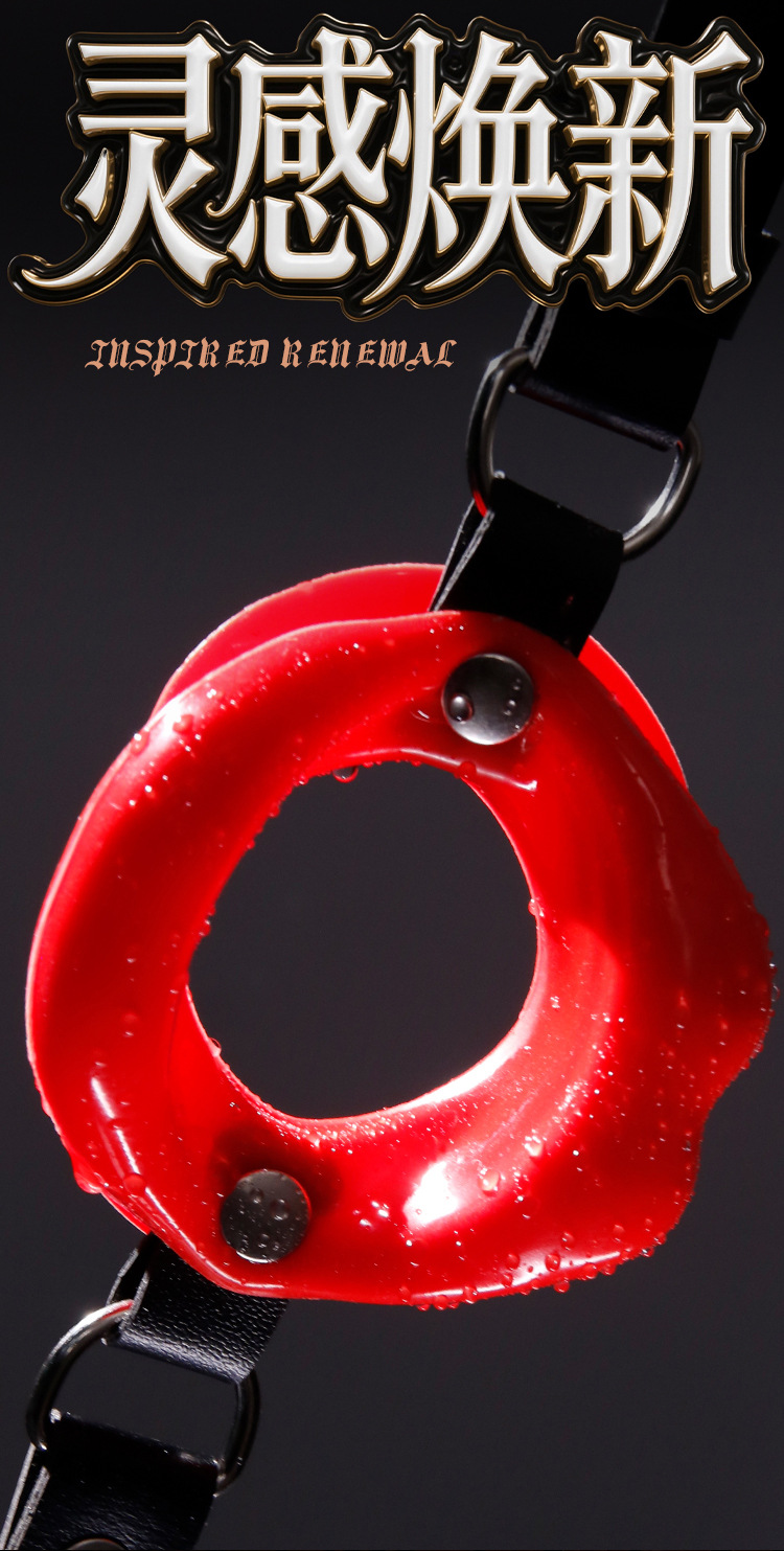 Silicone Mouth Gag with Nipple Clamps, Red Bondage Accessory for Couples — detail image 15
