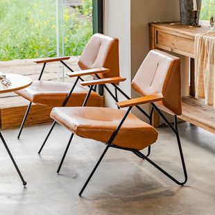 Nordic Courtyard Vintage Iron Cafe Balcony Leisure Table Chair Negotiation Milk Tea Shop Single Sofa Combination