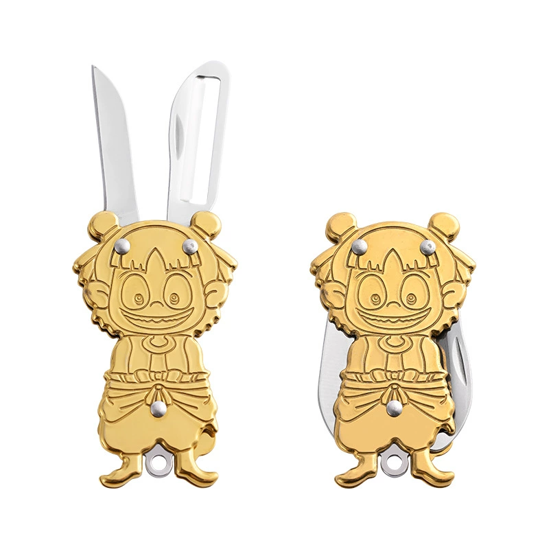 Портативный складной фруктовый нож из нержавеющей стали для домашнего использования, многофункциональная овощечистка и открывалка для бутылок.